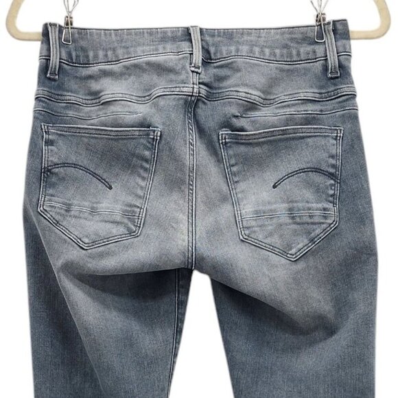 G-Star Raw D-Staq Mid Skinny Distressed Gray Denim Jeans Mens 29X32 - Picture 4 of 11
